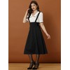 Allegra K Women's Brace High Waisted Lace Up Midi Suspender Skirt - 4 of 4