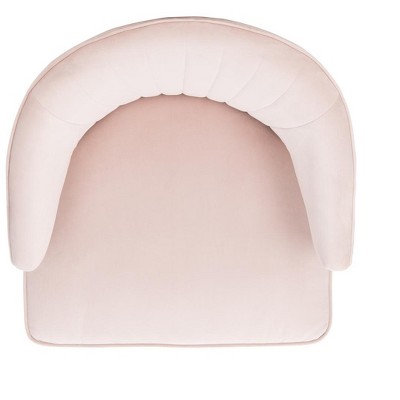 27'' Blush Pink Velvet & Black Wood Transitional Armless Chair