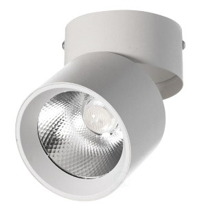 Aluminum Round LED Ceiling Spotlight - Adjustable Downlight with 15 Watt Cool White 4000K - Energy Efficient Ceiling Mounted Spot Light Black Set of 2 - 1 of 4
