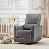 Swivel Rocking Recliner Chair, Manual Leather Recliner Glider with Lumbar Support & Padded Armrest, Comfortable Rocker Nursery Single Sofa - 3 of 4