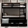 Twin Over Twin Bunk Bed with Trundle & Storage Drawers, Wooden Bunk Bed with Ladder & Safety Rail for Kids & Teens, White/Gray/Espresso - ModernLuxe - 2 of 4