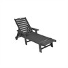 SKRAN Lounge Chair with Side Table,Set of 3 All Weather Chaise Lounge Chair Set with 5 Positions,Wheels & Cup Holder(Grey,2 Lounge chairs+1 Table) - 2 of 4