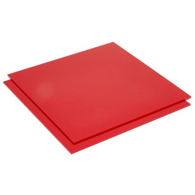 Okuna Outpost 2 Pack Red Acrylic Square Blanks, Craft Supplies (3mm, 12x12 in)