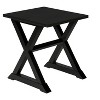 Sapphtopaz Modern Cross End Table with Solid Wood Base Small Coffee Table with Square Veneer Table Top Accent Side Table for Living Room,Bedroom - 2 of 4