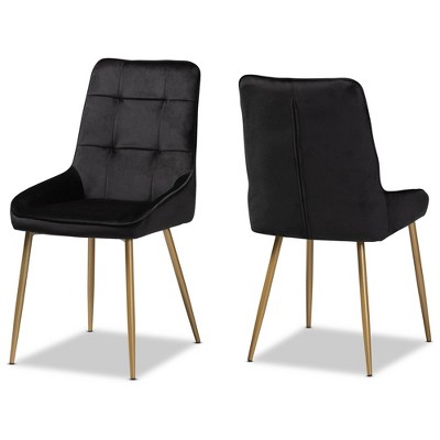 2pc Gavino Metal Dining Chair Set - Baxton Studio
