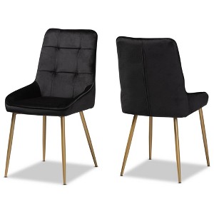 2pc Gavino Metal Dining Chair Set - Baxton Studio - 1 of 4