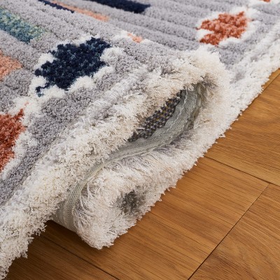 Marrakesh Grey and Blue Rust 8' x 10' Hand-Knotted Wool Rug