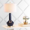 29" Ceramic/Metal Copenhagen Table Lamp: White Linen Shade, LED Bulb Included - JONATHAN Y - 2 of 4
