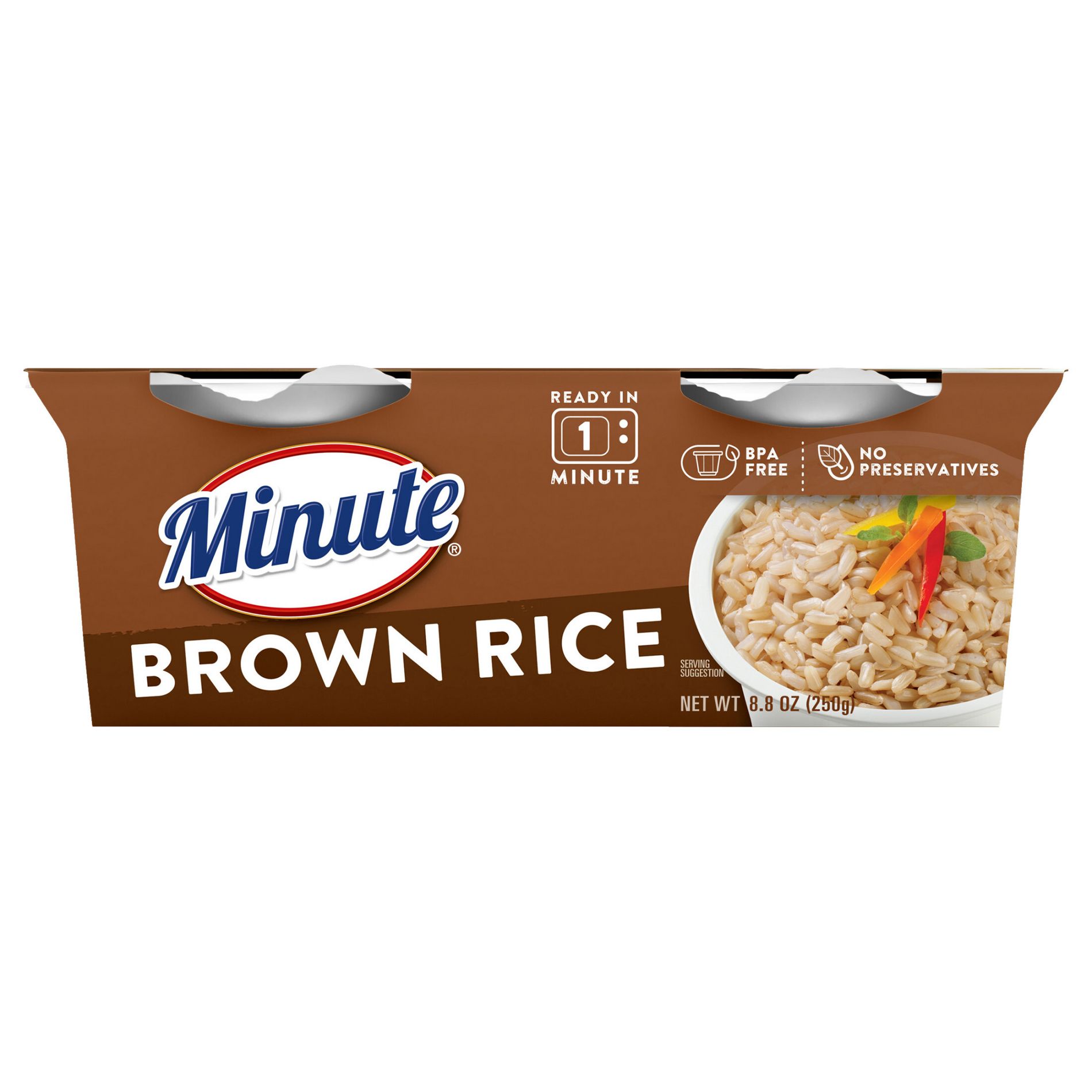 Minute Rice Gluten Free to Serve Fully Cooked Brown Rice Cups - 8.8oz/2ct