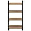 vidaXL Book Shelf Storage Bookcase Rack Organizer Furniture Engineered Wood - Oak and Black 49" - 3 of 4