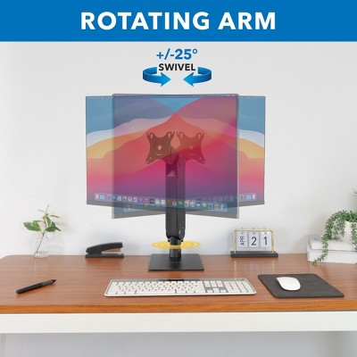 Black Freestanding Adjustable Monitor Stand with Spring Arm