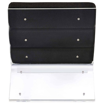 Black Bouclé Upholstered Accent Chair with Clear Acrylic Frame