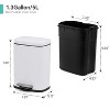 Stainless Steel Trash Can with Lid – Soft Close Step-On Pedal, Fingerprint-Resistant, Ideal for Kitchen or Bathroom - 2 of 4