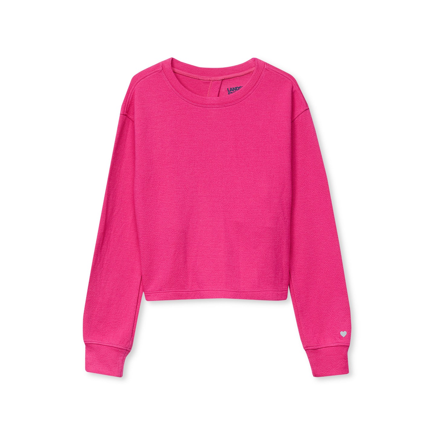 Детский топ Lands' End Long Sleeve Twist Back Active Top - Small - Rose Violet, цвет: Розовый — фото 1