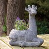 Northlight 16" Gray Seated Giraffe Outdoor Garden Planter - 2 of 4