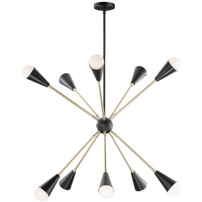 Maxim Lighting Lovell 10 - Light Pendant in  Black/Satin Brass
