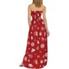 LA LEELA Women's Beach Pirates Party Halter Caribbean Pirate Maxi Dress Elastic Tube Top Sundress for Women One Size Clip Art Skull, Red - 3 of 3