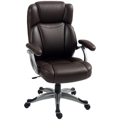HOMCOM Executive Office Chair with Tilt Function, PU Leather High Back Desk Chair, Swivel Computer Chair with Adjustable Height