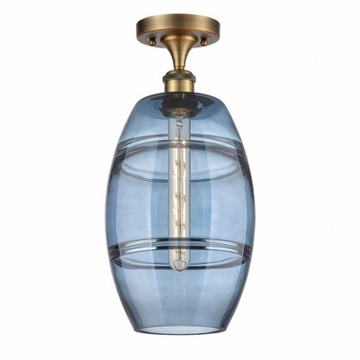 Vaz - 1 Light Semi-Flush Mount In Industrial Style-11.13 Inches Tall and 8 Inches Wide