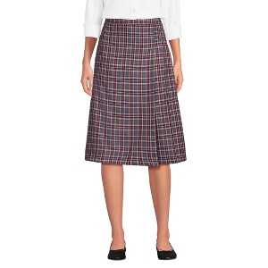 School Uniform Young Women's Plaid A-line Skirt Below the Knee - 1 of 3