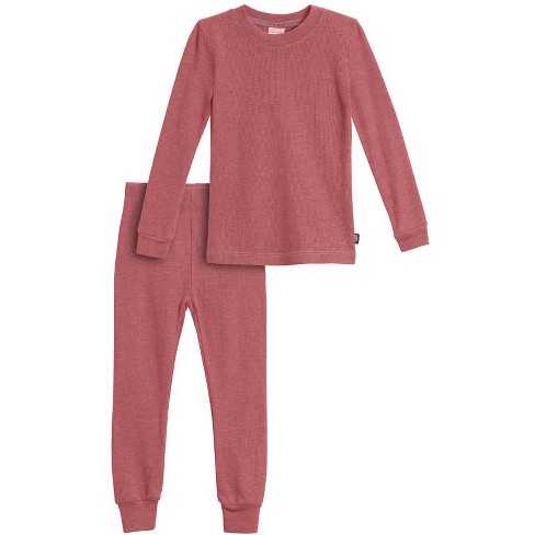 City Threads Boys USA-Made Soft & Cozy Thermal 2-Piece Long Johns,Red w/  Baby Blue Stitch ,6-9 Months