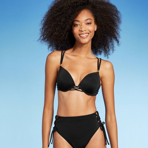 Women's Push-up Double Strap Top - Shade & Shore™ Black : Target