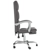 vidaXL Reclining Office Chair in Gray Faux Leather - Modern Design, Lying Down Feature, Armrest, Foam Filling - 4 of 4