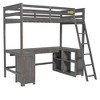 TIRAMISUBEST Twin/Full Size Loft Bed with U-shaped Desk, 1 Drawer and Storage Shelves, Solid Wood Loft Bedframe with Storage Cabinet and Ladder - 4 of 4