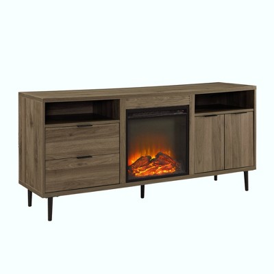 Ronan Modern Storage with Electric Fireplace TV Stand for TVs up to 65" - Saracina Home