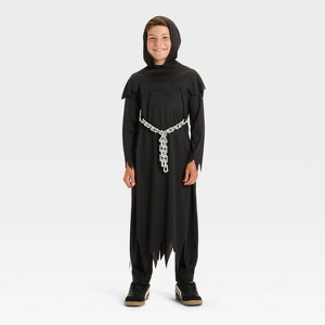 Kids' Reaper Halloween Costume Robe - Hyde and EEK! Boutique™ Black - 1 of 3