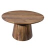 HomeRoots 54" Natural Solid Wood Pedestal Base Round Top Dining Table - 4 of 4