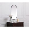Elegant Lighting Metal Frame Oval Mirror 24x48 Inch in Black - 3 of 4