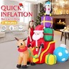 HOMDOX 4.76 × 3.28 × 5.91 FT Christmas Inflatable Decorations In/Outdoor Santa Claus Reindeer on Sleigh with Gift Boxes Built-in colorful LED Light - 4 of 4
