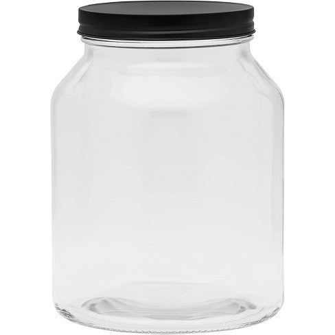 Amici Home Airtight Storage Jar Arlington, Patterned Glass Container, Black  Metal Lid With Handle, Easy To Grasp,extra Large 78 Oz. : Target