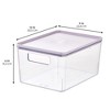iDesign Pantry Bin with Lid for Kitchen, Set of 3, Clear/Purple - 2 of 4