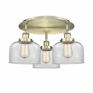 Bell - 3 Light Flush Mount In Art Deco Style-9.25 Inches Tall and 19.75 Inches Wide - 1 of 1