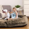 Human Giant Oval Dog Bed for Adults & Pets - Foldable Nap Sofa in Washable Corduroy & Faux Fur - 2 of 4