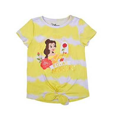 Disney Kids Beauty and the Beast Belle Relaxed Fit Cap Sleeve Round T-shirt - Yellow 5