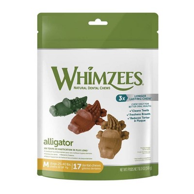 WHIMZEES Gator Value Bag Medium Dental Dog Treats - 18.0oz