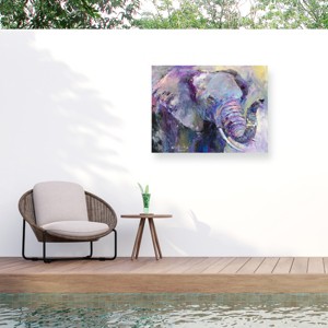Trademark Fine Art - Richard Wallich Blue Elephant Matted Framed Art - 1 of 4