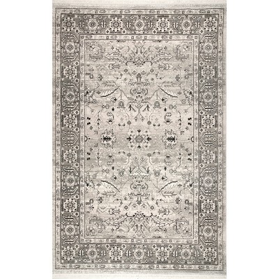 2'6"x8' Runner Loomed Medallion Runner Beige - nuLOOM