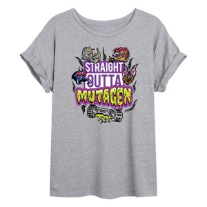 Women's - Teenage Mutant Ninja Turtles Mutant Mayhem - Straight Outta Mutagen Oversized Graphic T-Shirt - 1 of 4