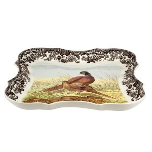 Spode Woodland Devonia Tray - 250th Anniversary Collectible Pheasant Motif, 14" Porcelain Serving Platter, Oven, Freezer, Microwave & Dishwasher Safe - 1 of 4