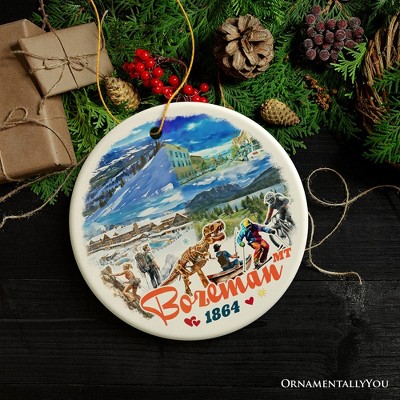 Majestic Bozeman Mountain Town Ornament, Montana Nature and Adventure Christmas Souvenir and Tree Decor | OrnamentallyYou