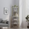 TOBILI 6-Tier Corner Open Shelf Modern Bookcase Wood Rack Freestanding Shelving Unit,Plant Album Trinket Sturdy Stand Small Bookshelf Space-Saving - 2 of 4