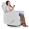 Evolur Habana Massager Swivel Glider Chair, Misty Grey - 2 of 2