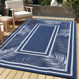 Outdoor Rug Modern Carpet Waterproof Plastic Straw Rug UV-Resistant Reversible Mat for Camping RV Porch Deck Balcony Beach - 1 of 4