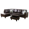 DOMETOUR Modern 3-Piece Living Room Sofa Set (Sofa+Left Side Chaise+Ottoman) - 3 of 4