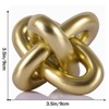 Itopfox 3 Piece Golden Knot Sculpture Set Resin Decorative Statues 5.5 inch Modern Abstract Home Decor for Coffee Table Shelf Entryway - 2 of 4