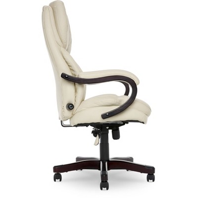 Ivory High Back Bonded Leather Executive Swivel Chair